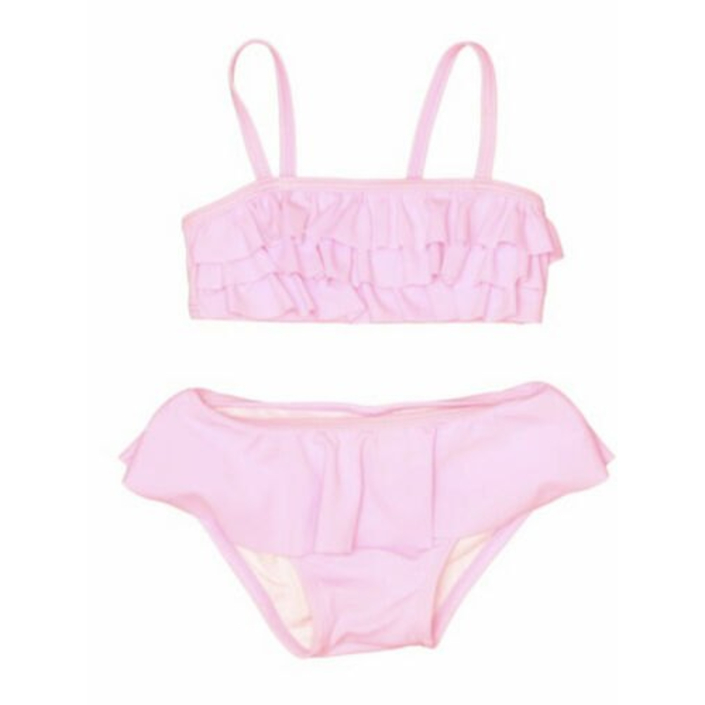 Janie and Jack Girl’s‎ Baby Sz 12-18 Pink Ruffled Bikini Swimsuit